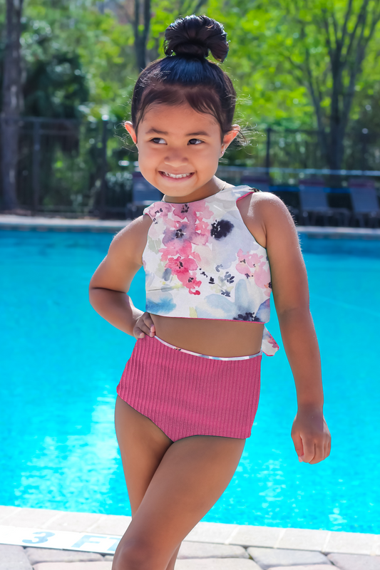 MADE TO ORDER Rylie Reversible Swim- Watercolour floral